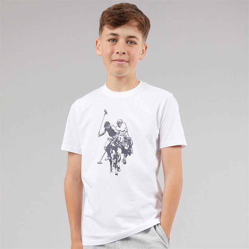 U.S. POLO ASSN. Boys DHM Graphic T-Shirt Bright White - Image 1