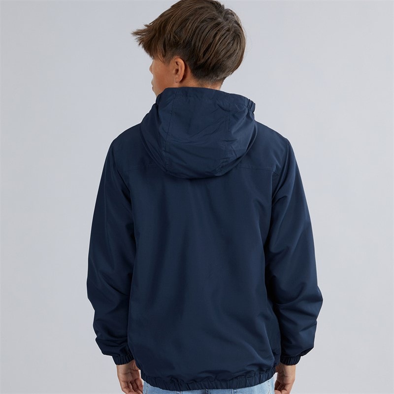 U.S. POLO ASSN. Boys Fleece Lined Windcheater Jacket Dark Sapphire Navy/Haute Red Dhm - Image 2
