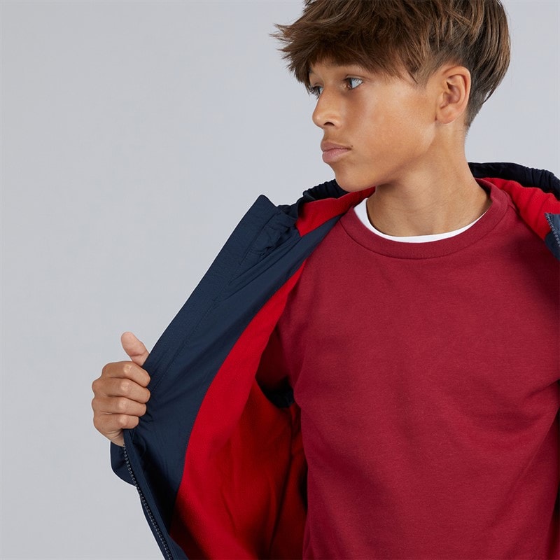 U.S. POLO ASSN. Boys Fleece Lined Windcheater Jacket Dark Sapphire Navy/Haute Red Dhm - Image 3