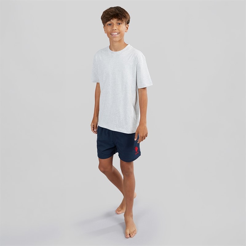 U.S. POLO ASSN. Boys Player 3 Swim Shorts Dark Sapphire Navy/Haute Red Dhm - Image 4