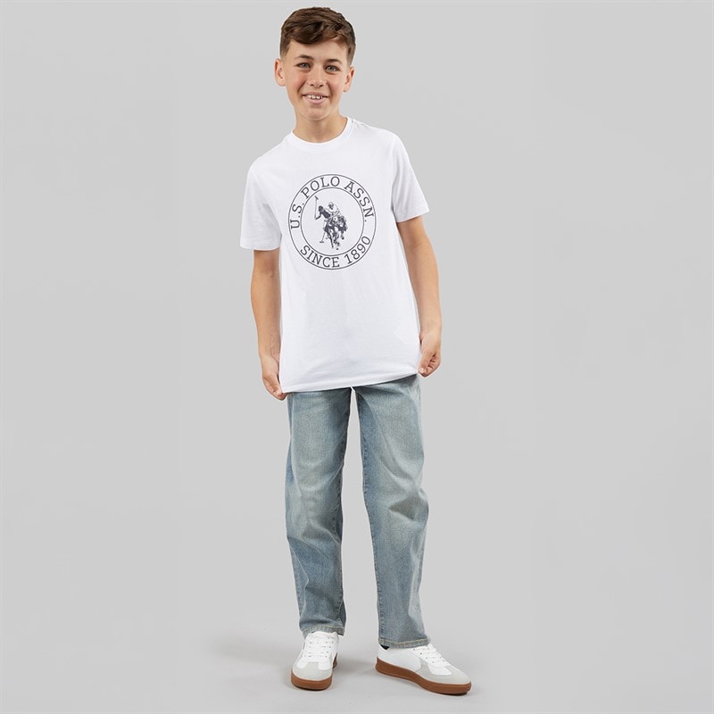 U.S. POLO ASSN. Boys Circle Print T-Shirt Bright White - Image 3