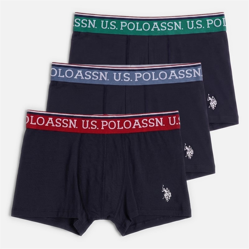 U.S. POLO ASSN. Boys Three Pack Trunks Dark Sapphire Navy