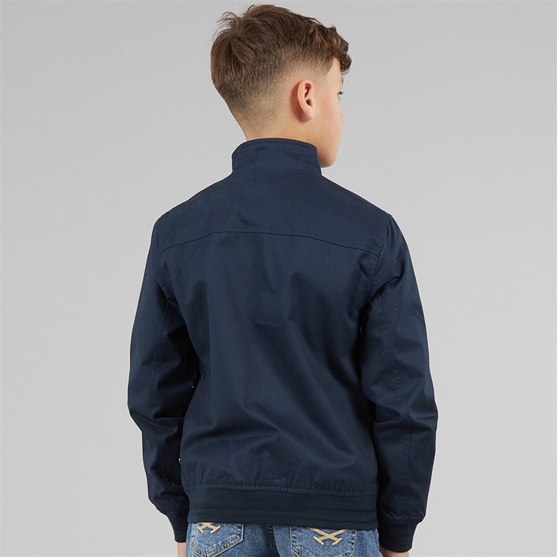 U.S. POLO ASSN. Boys Twill Harrington Jacket Dark Sapphire Navy/Haute Red Dhm - Image 2