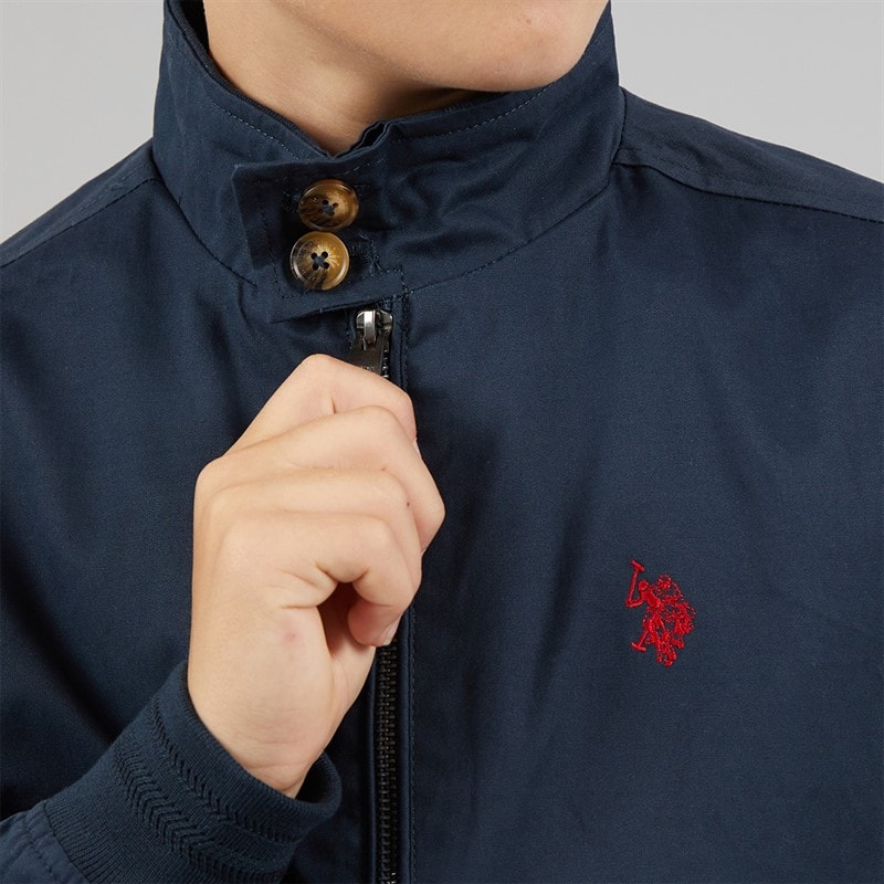 U.S. POLO ASSN. Boys Twill Harrington Jacket Dark Sapphire Navy/Haute Red Dhm - Image 5