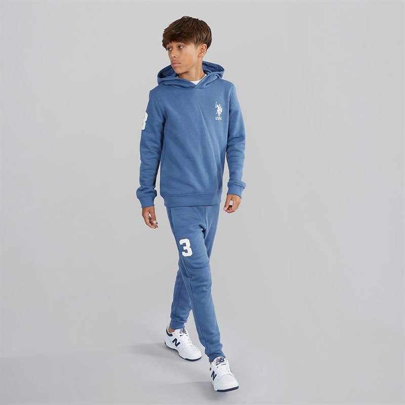 U.S. POLO ASSN. Boys Player 3 Hoodie And Joggers Tracksuit Blue Horizon - Image 4