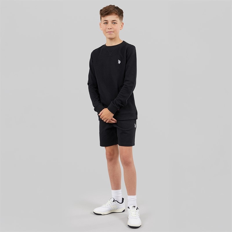 U.S. POLO ASSN. Boys DHM LB Sweat Shorts Black Bright White Dhm - Image 4