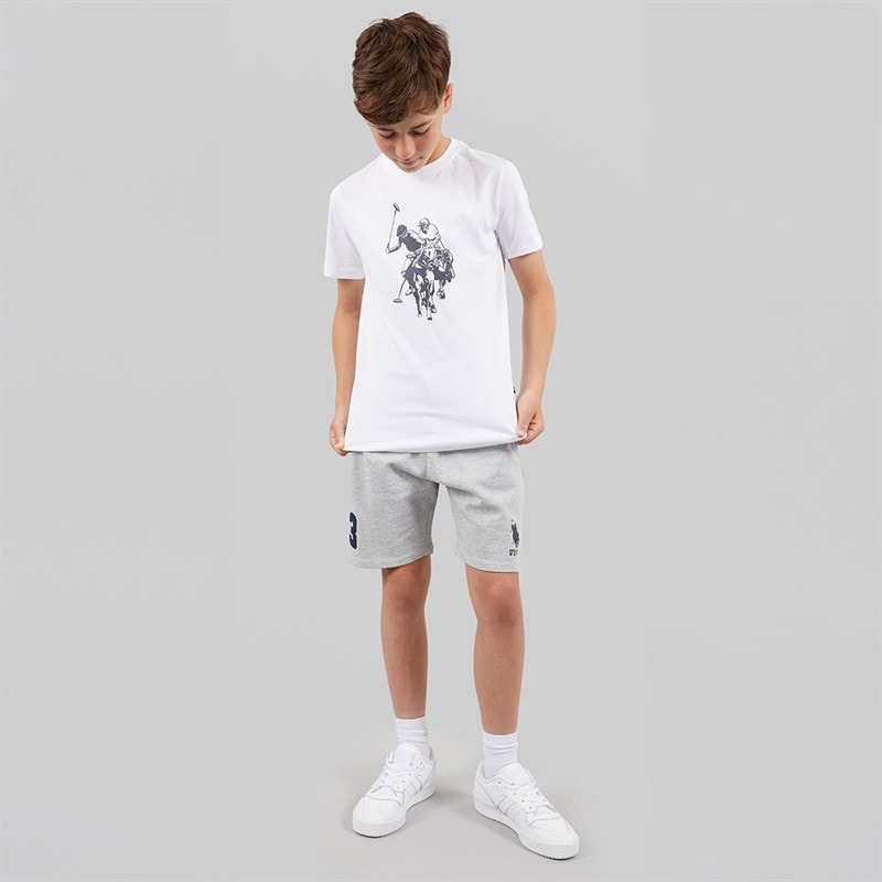 U.S. POLO ASSN. Boys DHM LB Sweat Shorts Mid Grey Marl - Image 4