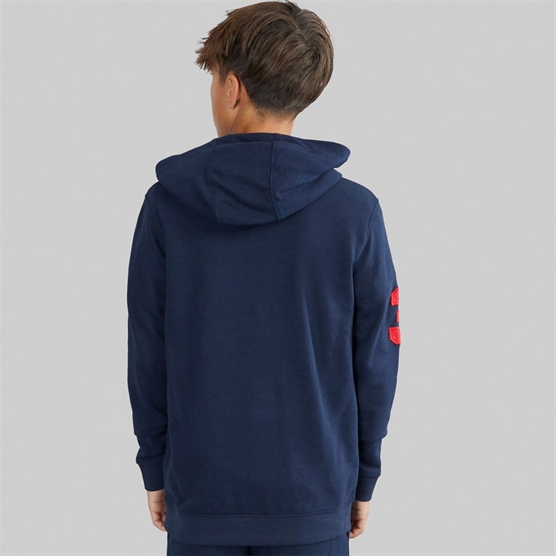 U.S. POLO ASSN. Boys Player 3 LB Hoodie Dark Sapphire Navy/Haute Red Dhm - Image 2