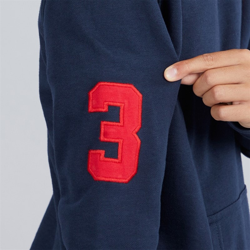 U.S. POLO ASSN. Boys Player 3 LB Hoodie Dark Sapphire Navy/Haute Red Dhm - Image 3