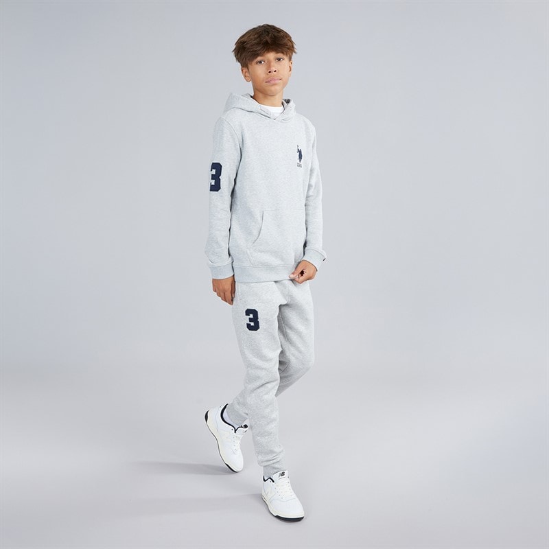 U.S. POLO ASSN. Boys Player 3 LB Hoodie Mid Grey Marl - Image 4