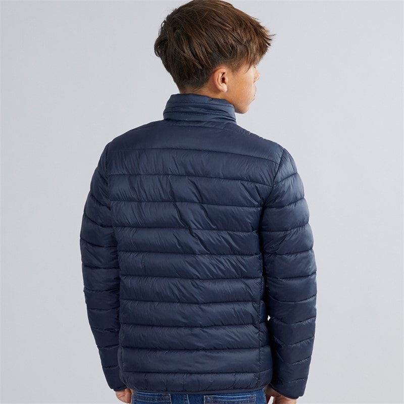 U.S. POLO ASSN. Boys Lightweaight Quilted Jacket Dark Sapphire Navy/Haute Red Dhm - Image 2