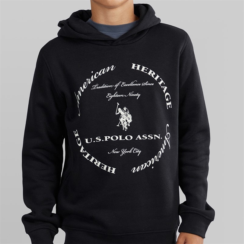 U.S. POLO ASSN. Boys Graphic Hoodie And Joggers Tracksuit Black - Image 3