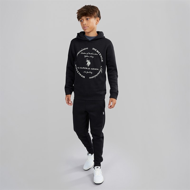 U.S. POLO ASSN. Boys Graphic Hoodie And Joggers Tracksuit Black - Image 4