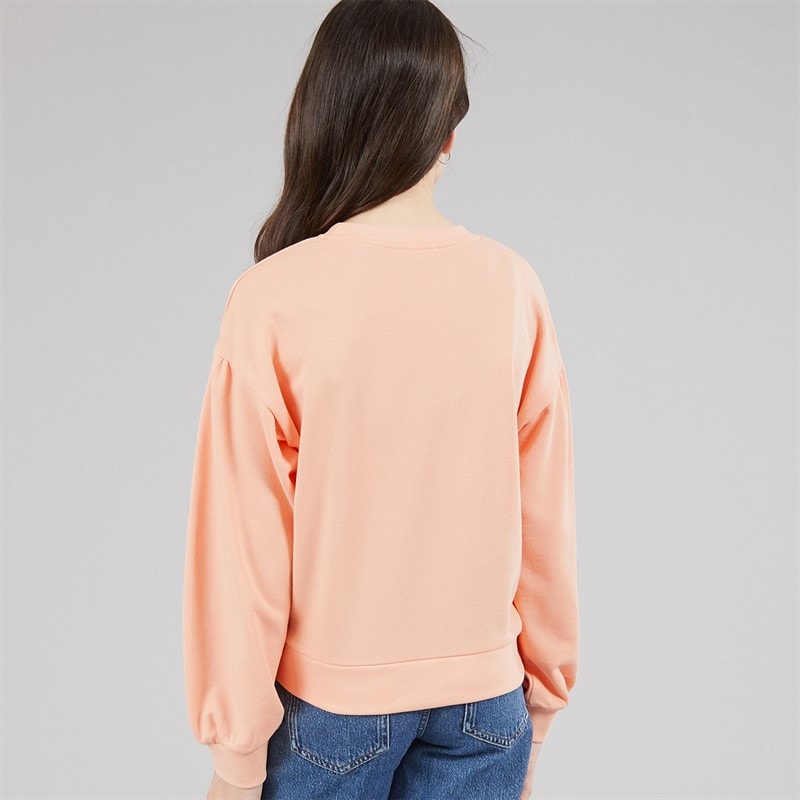 U.S. POLO ASSN. Girls Puff Sleeve DHM Graphic Sweatshirt Peach Nectar - Image 2