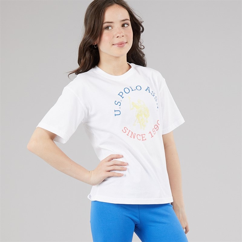U.S. POLO ASSN. Girls Graphic Oversized T-Shirt And Leggings Set Strong Blue - Image 3