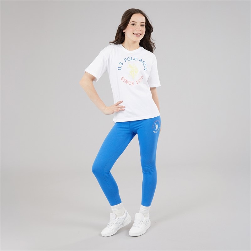 U.S. POLO ASSN. Girls Graphic Oversized T-Shirt And Leggings Set Strong Blue - Image 4