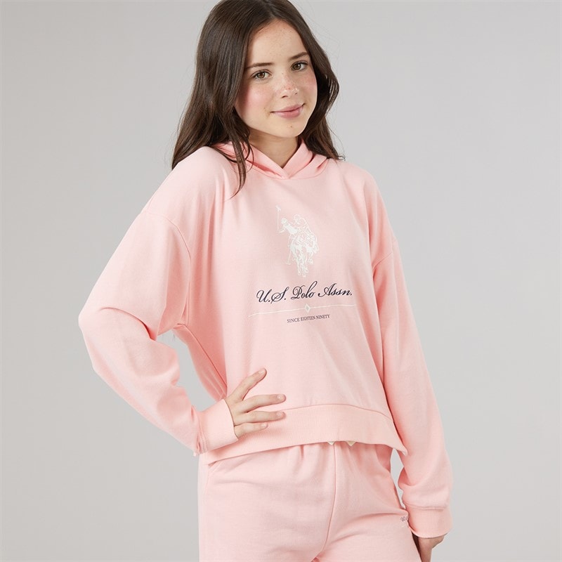 U.S. POLO ASSN. Girls Hoodie And Joggers Set Crystal Rose - Image 3