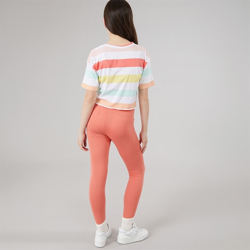 U.S. POLO ASSN. Girls Stripe T-Shirt And Leggings Set Sugar Coral - Image 2
