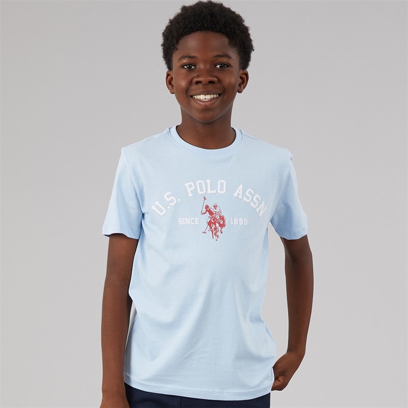U.S. POLO ASSN. Boys Signature Arch T-Shirt Chambray Blue - Image 3