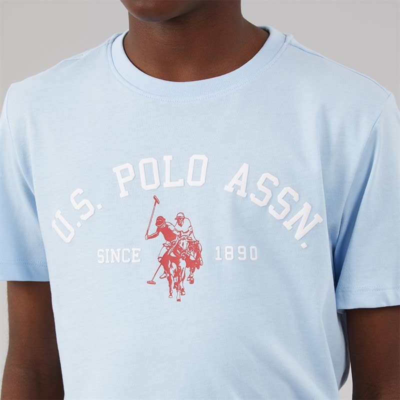 U.S. POLO ASSN. Boys Signature Arch T-Shirt Chambray Blue - Image 5