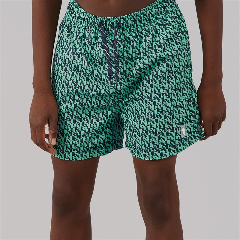 U.S. POLO ASSN. Boys Repeat Swim Shorts Ice Green - Image 1