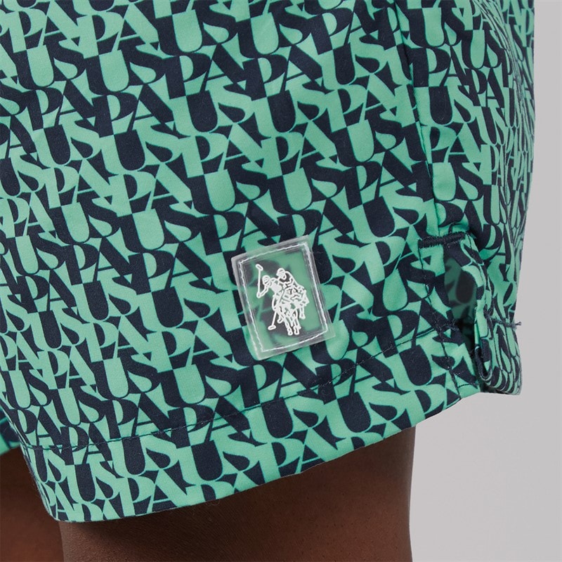 U.S. POLO ASSN. Boys Repeat Swim Shorts Ice Green - Image 3