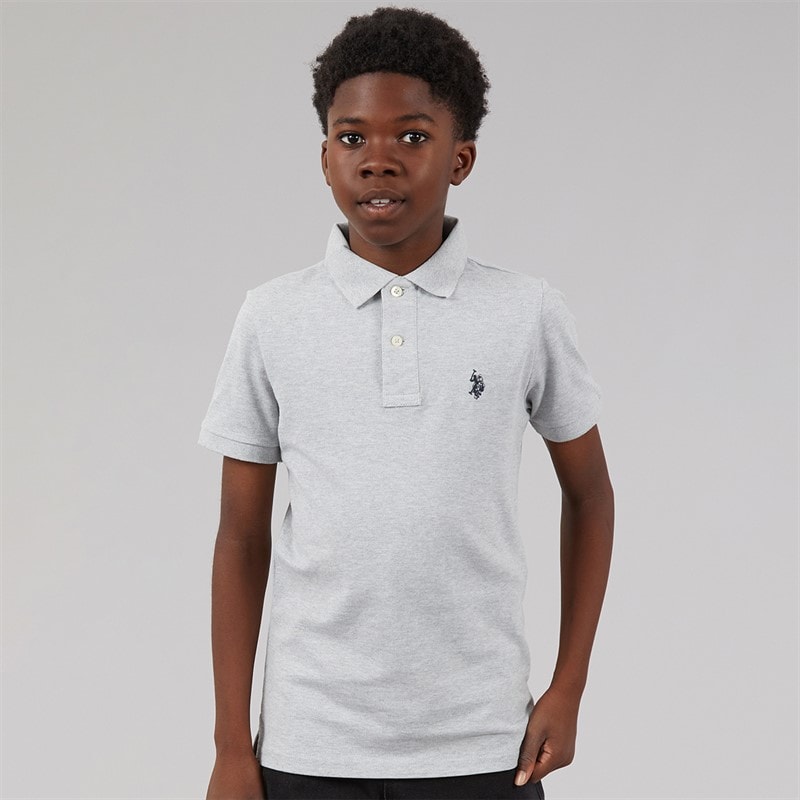 U.S. POLO ASSN. Boys Pique Polo Shirt Mid Grey Marl