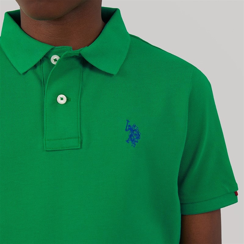 U.S. POLO ASSN. Boys Pique Polo Shirt Lush Meadow - Image 3