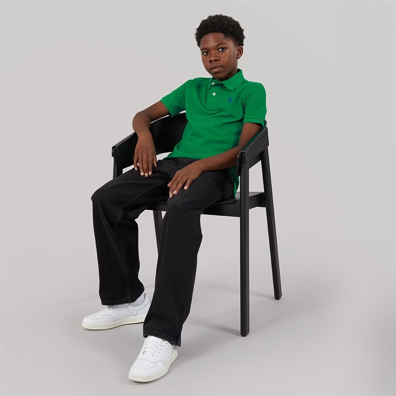 U.S. POLO ASSN. Boys Pique Polo Shirt Lush Meadow - Image 4