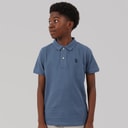 U.S. POLO ASSN. Boys Pique Polo Shirt Blue Horizon