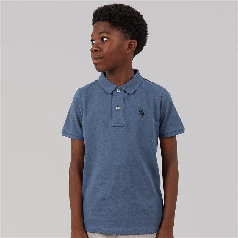 U.S. POLO ASSN. Boys Pique Polo Shirt Blue Horizon
