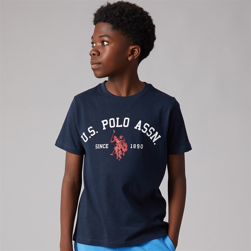 U.S. POLO ASSN. Boys Signature Arch T-Shirt Dark Sapphire Navy