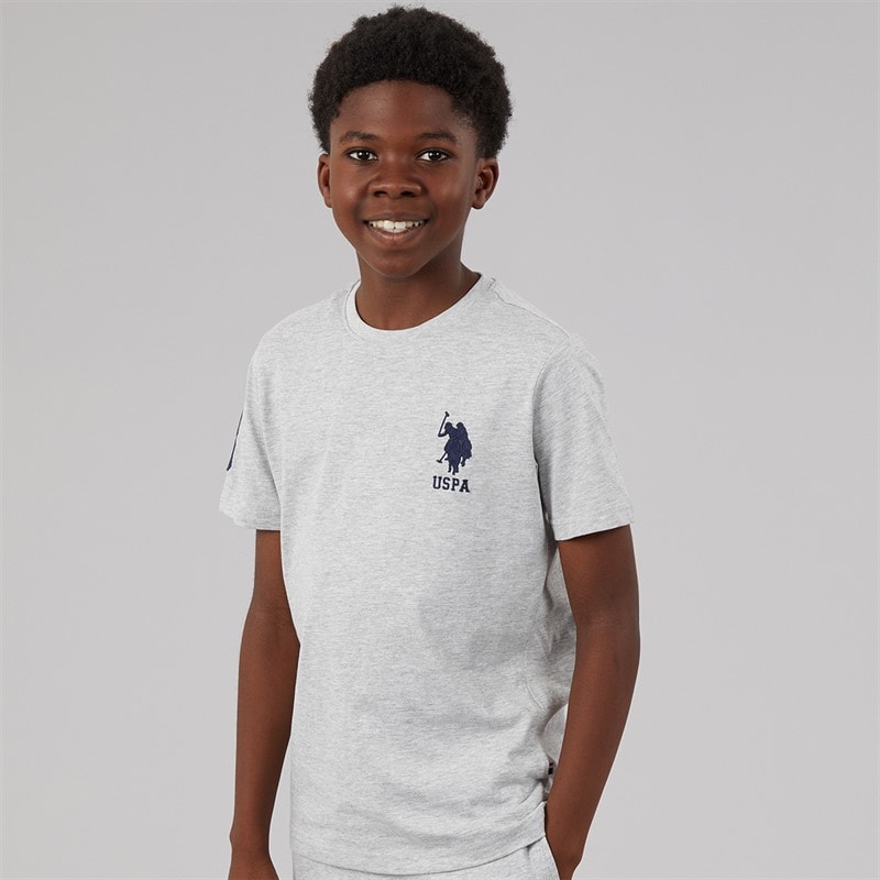 U.S. POLO ASSN. Boys Player 3 T-Shirt Mid Grey Marl - Image 3