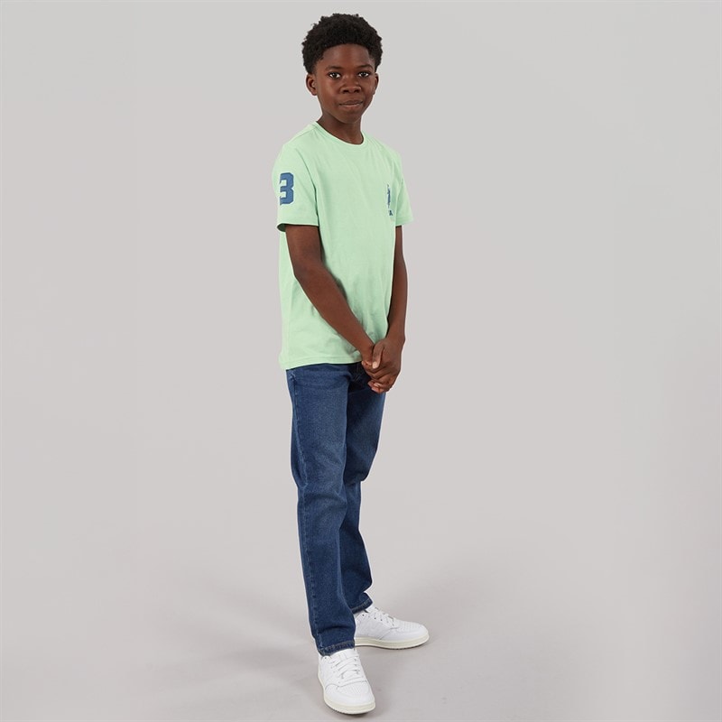 U.S. POLO ASSN. Boys Player 3 T-Shirt Aqua Foam - Image 4