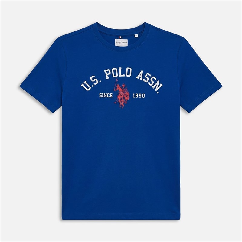 U.S. POLO ASSN. Boys Signature Arch Print T-Shirt Sodalite Blue