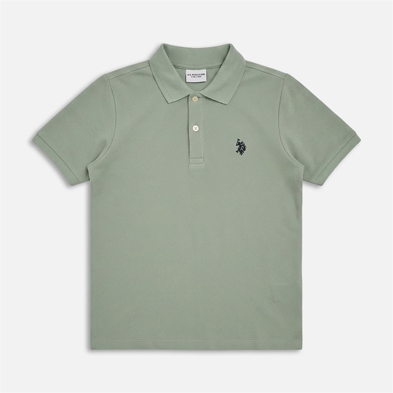 U.S. POLO ASSN. Boys Twill Texture Polo Shirt Iceberg Green