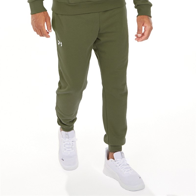 Under Armour Mens UA Rival Fleece Joggers Marine OD Green/White - Image 1