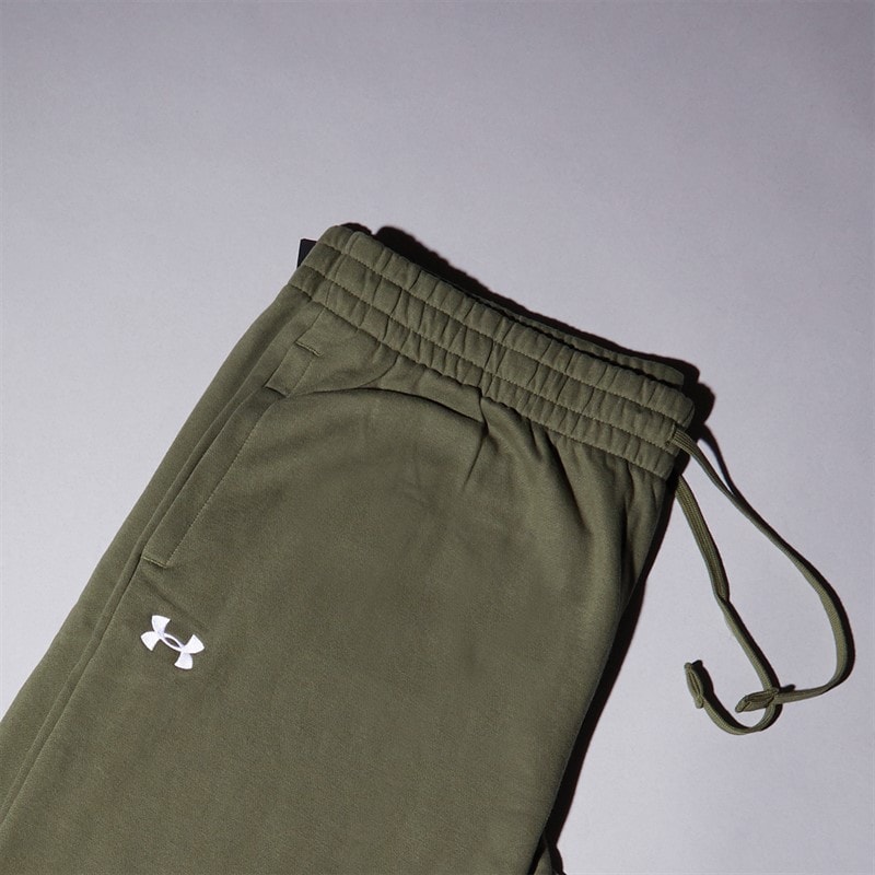 Under Armour Mens UA Rival Fleece Joggers Marine OD Green/White - Image 3