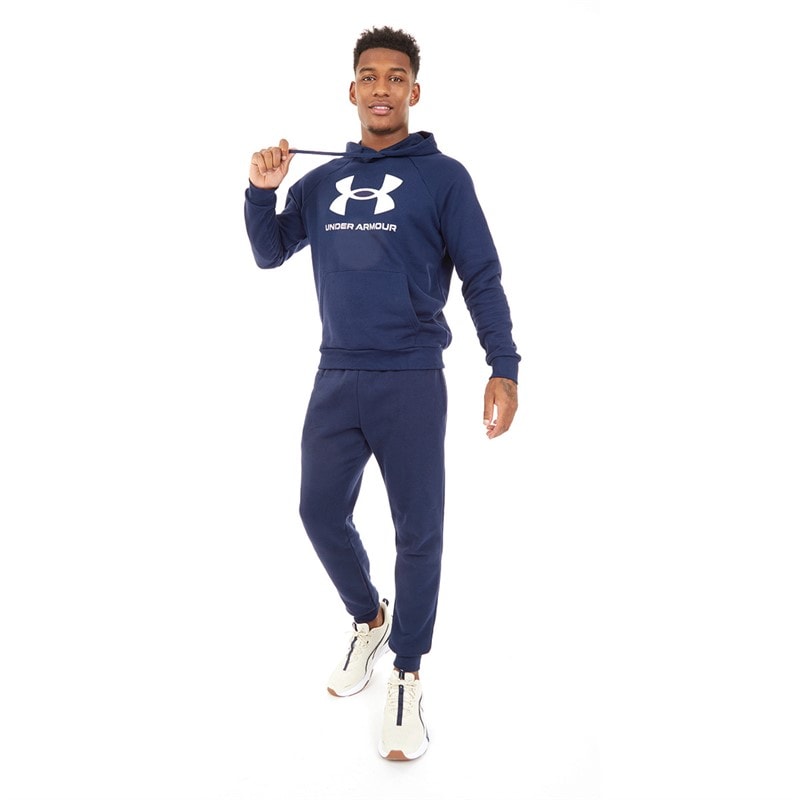 Under Armour Mens UA Rival Fleece Joggers Midnight Navy/White - Image 3