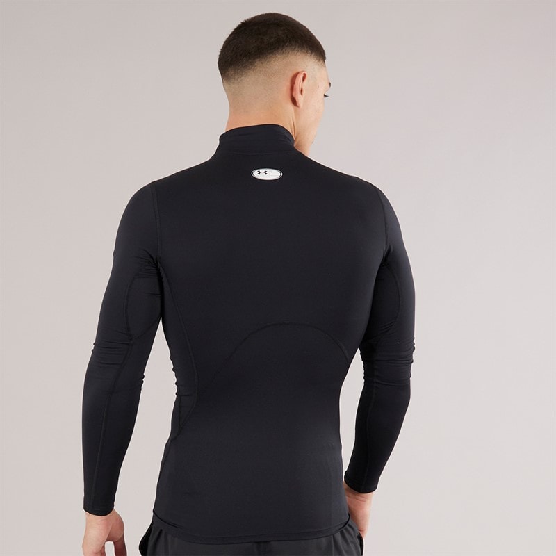Under Armour Mens UA Cg Cold Gear Armour Compression Mock Black/White - Image 2