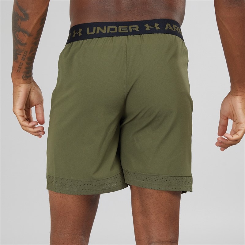 Under Armour Mens UA Vanish Woven 6 Inch Shorts Marine OD Green/Black - Image 3