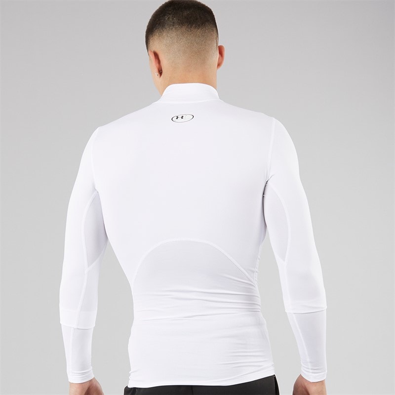 Under Armour Mens UA CG ColdGear Armour Compression Mock Top White/Black - Image 2