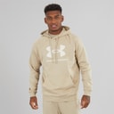 Under Armour Mens UA Rival Fleece Logo Hoodie City Khaki/Summit White