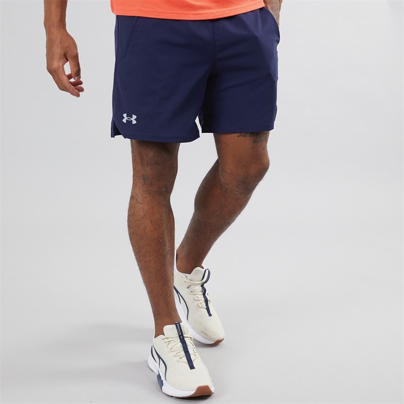 Under Armour Mens UA Vanish Woven 6 Inch Shorts Midnight Navy/Mod Grey