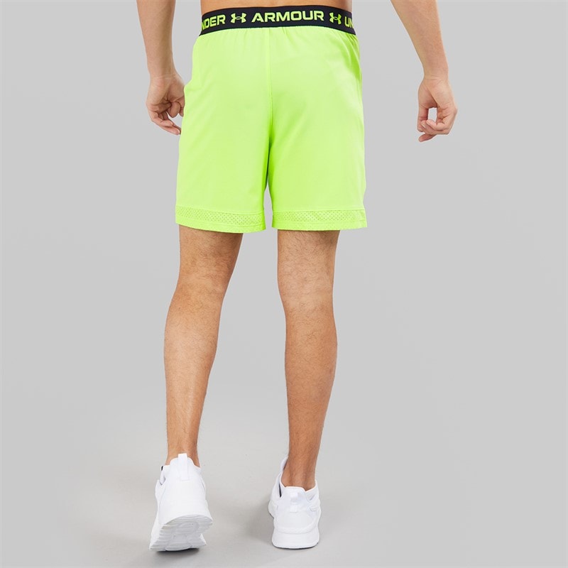 Under Armour Mens UA Vanish Woven 6 Inch Shorts Lumos Lime/Ultimate Black - Image 2