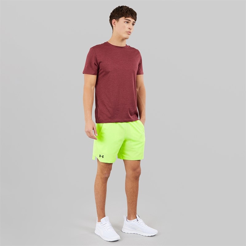 Under Armour Mens UA Vanish Woven 6 Inch Shorts Lumos Lime/Ultimate Black - Image 4