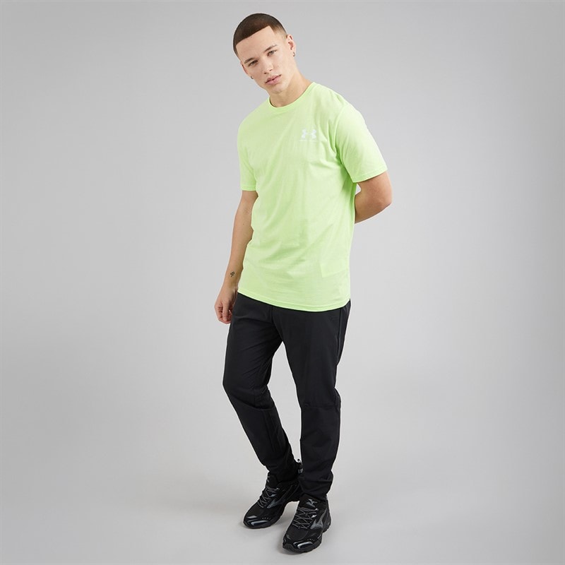 Under Armour Mens UA Sportstyle Left Chest Short Sleeve T-Shirt Lumos Lime/White - Image 4