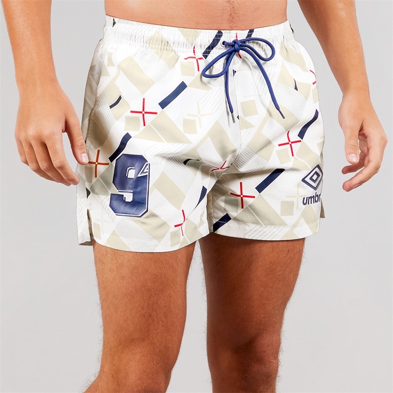 Umbro Mens Racer Swim Shorts White/Red