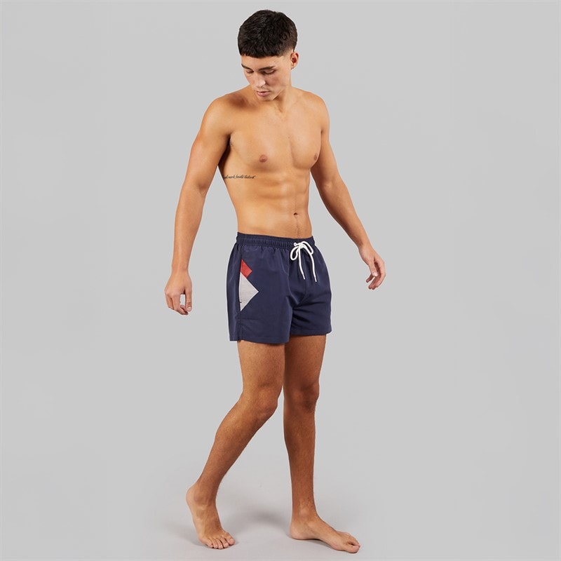 Umbro Mens Olympico Swim Shorts Dark Navy/Vermillion/White - Image 4
