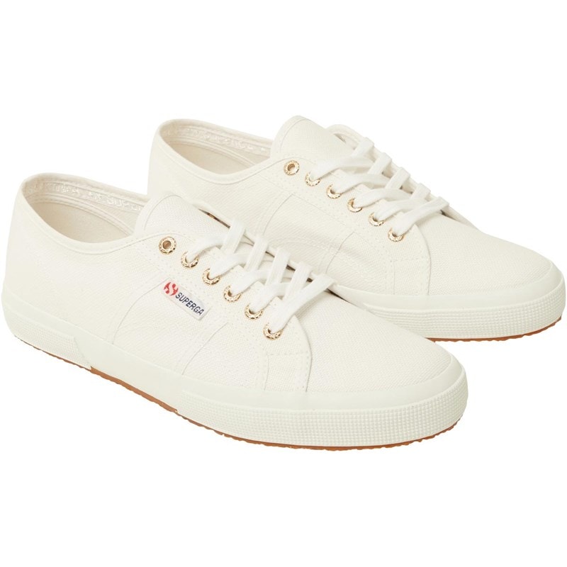 Superga 2750 COTU Canvas Pumps White Pale Gold - Image 5